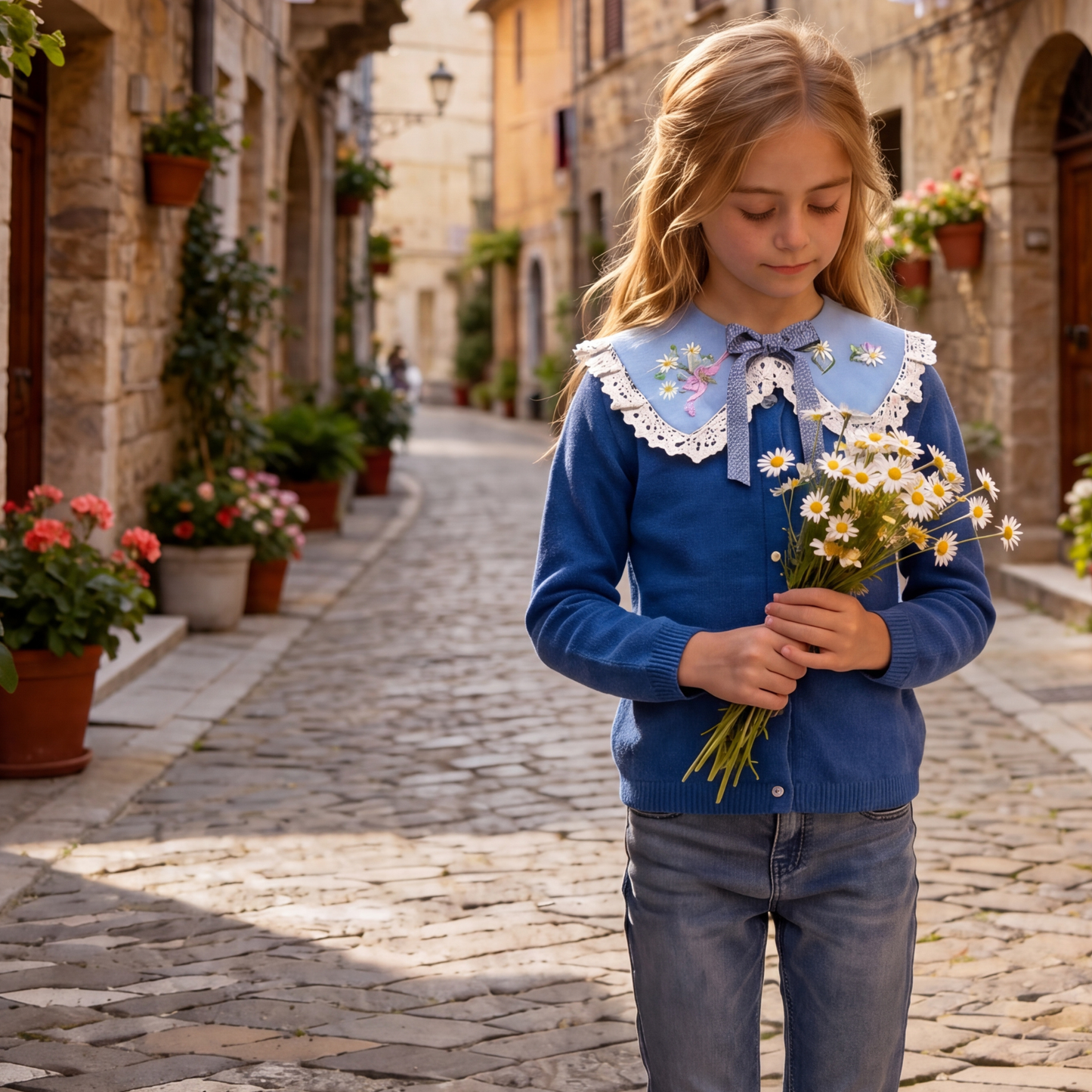 Cottagecore and Tuscan Style Embroidered Linen Collar, Peter Pan Lace Collar, Delicate Accessory for Girls' Dresses and Shirts