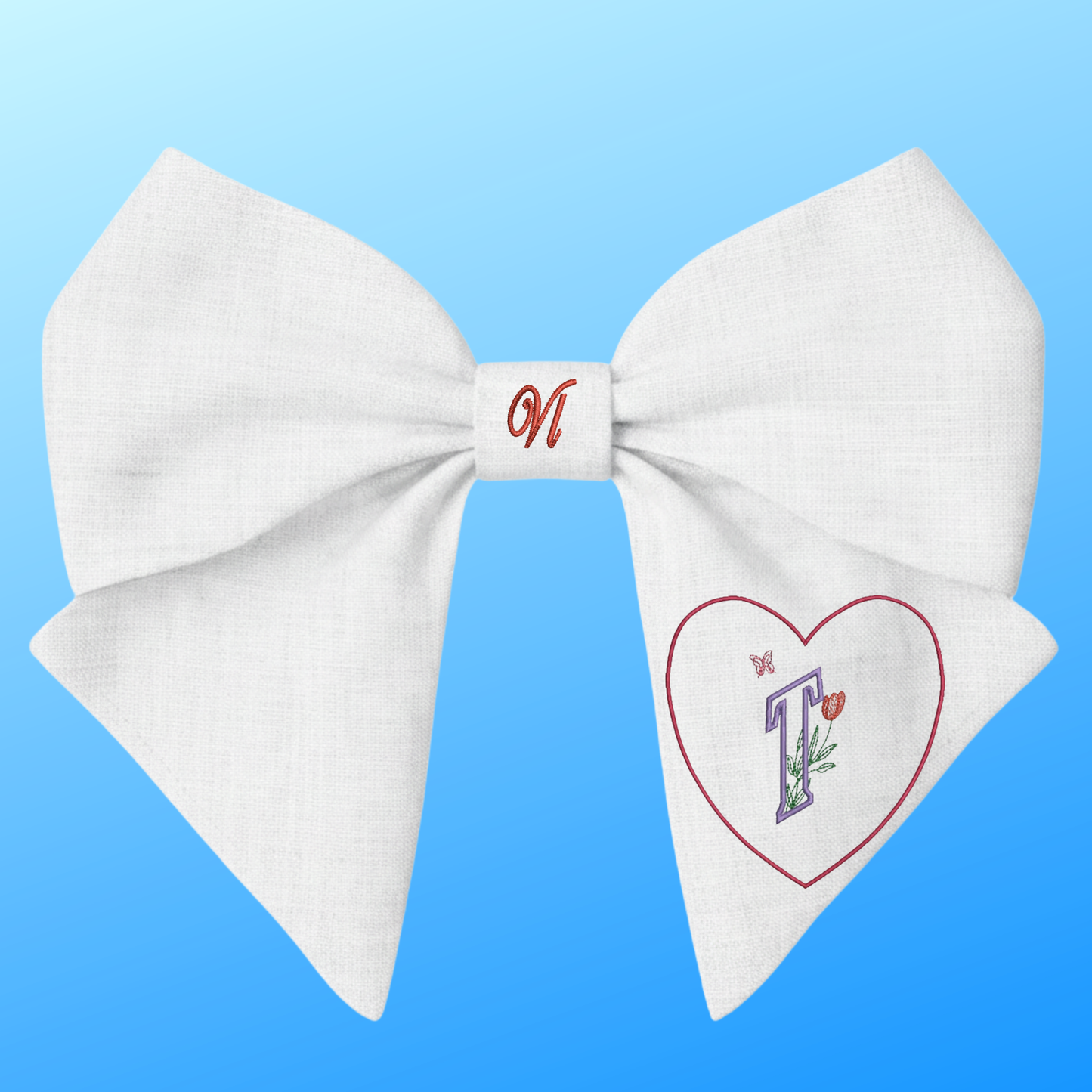 ❤️ Embroidered "Love" Bow — Valentine's Day Collection. Letter A, B, C....Z embroidery