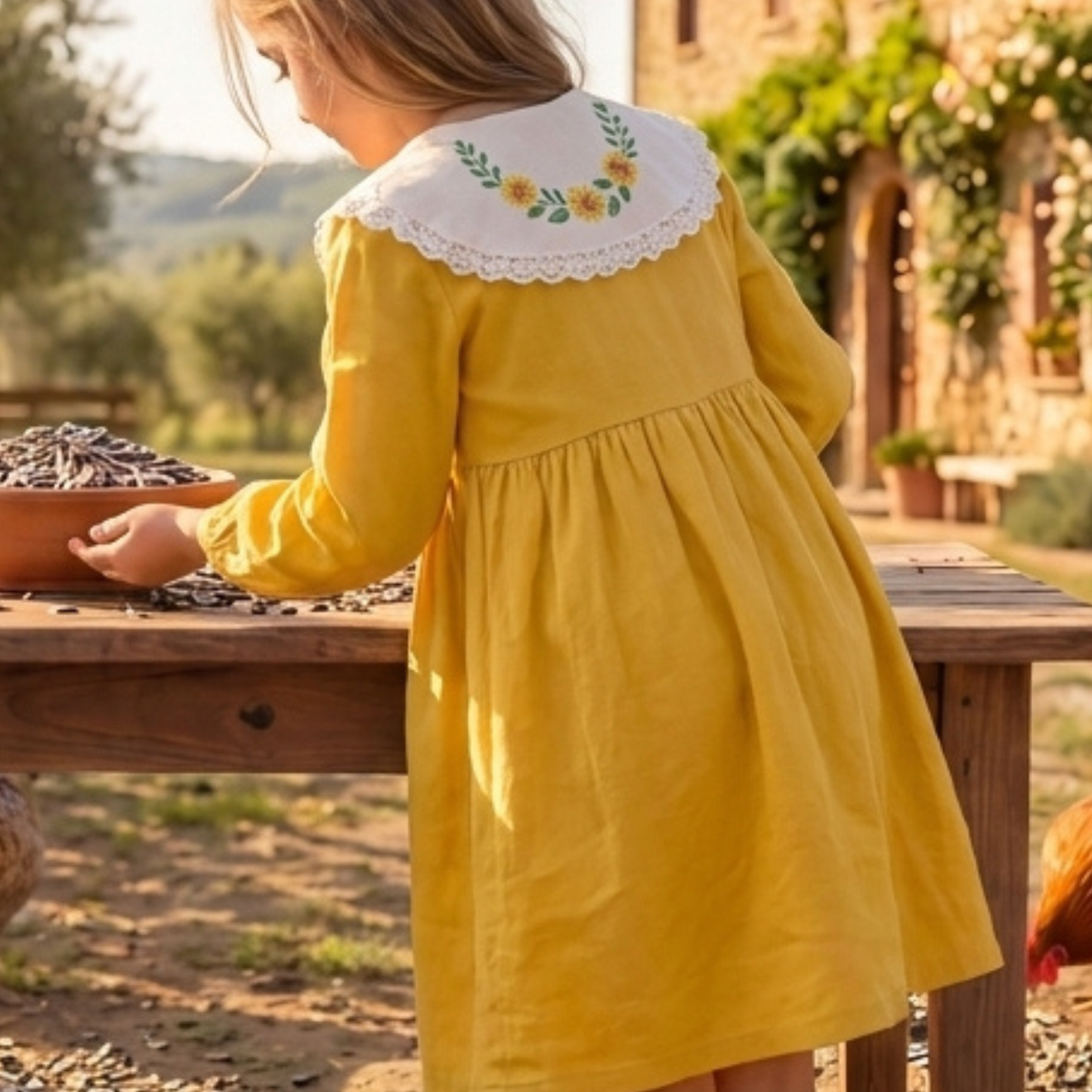 Embroidered Linen Cottagecore and Tuscan Style Collar, Lace Peter Pan Collar, Delicate Accessory for Girls' Dresses and Shirts
