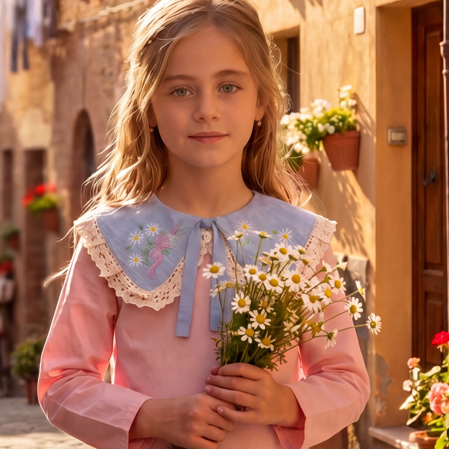 Cottagecore and Tuscan Style Embroidered Linen Collar, Peter Pan Lace Collar, Delicate Accessory for Girls' Dresses and Shirts