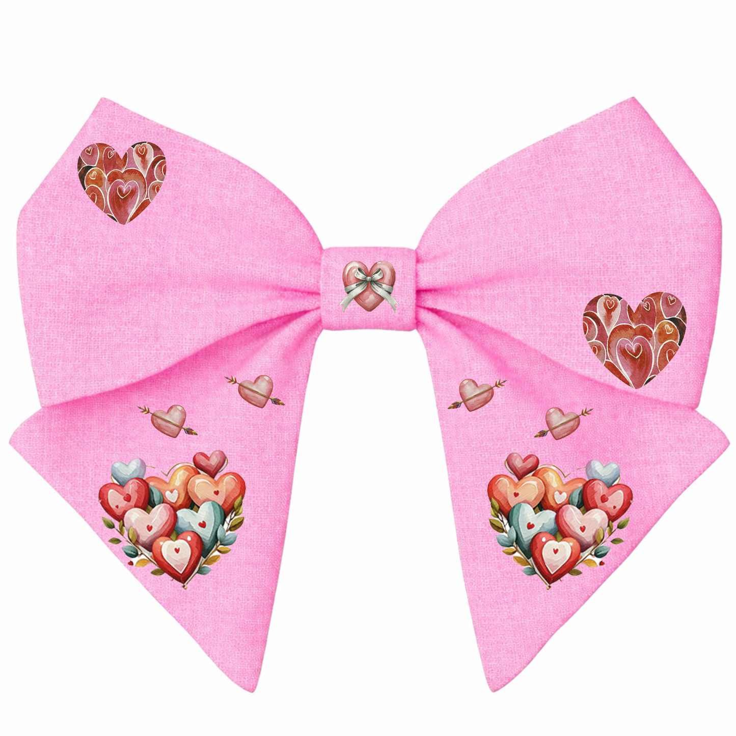 Pink Valentine's Bow – Enchanted Hearts. Designer Fabrics
