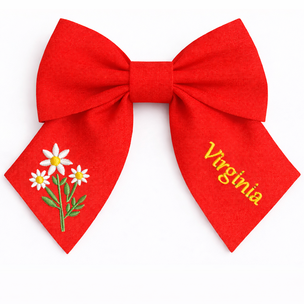 Fiocco in lino personalizzato con nome del cliente ricamato