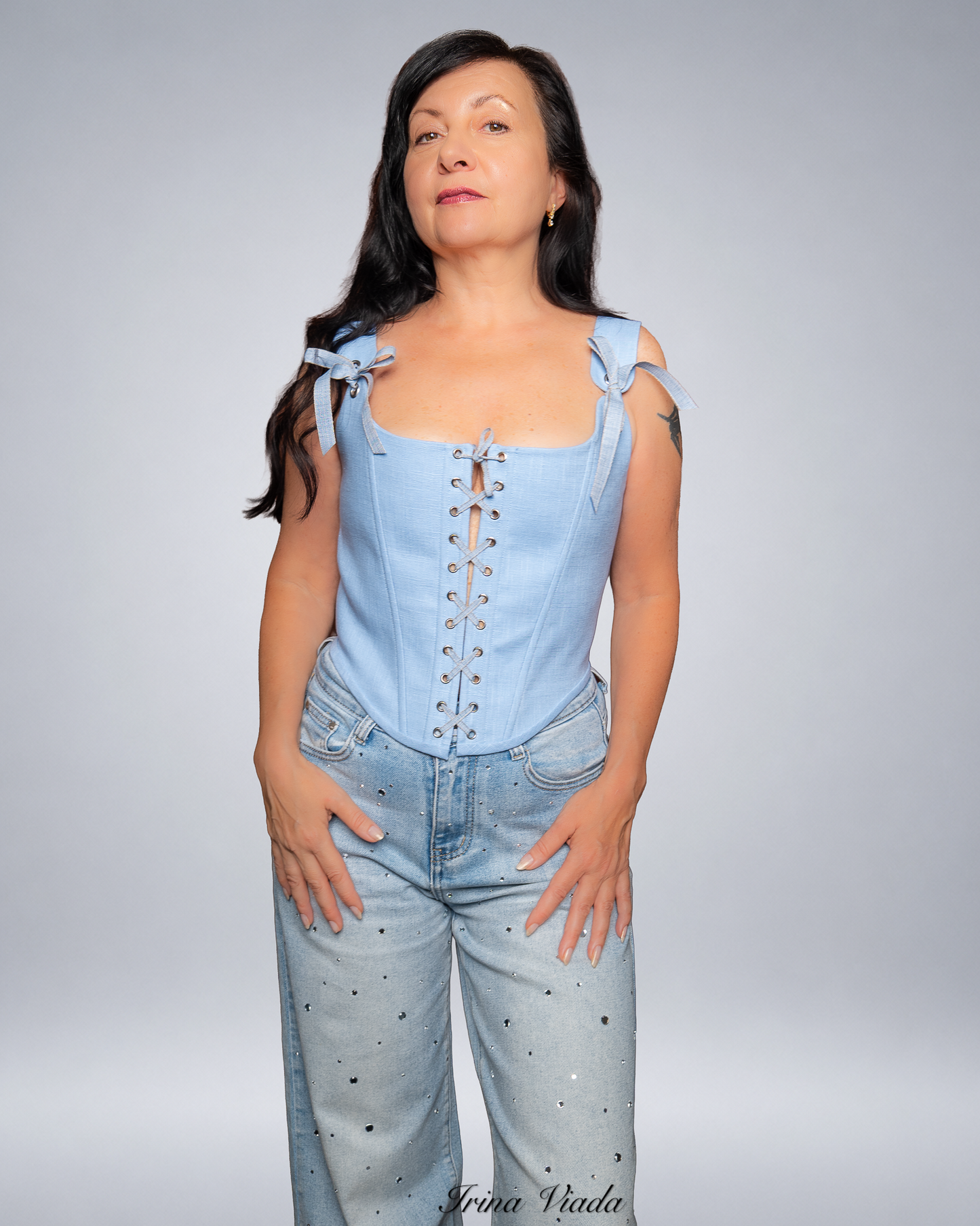 Corset Top Blue