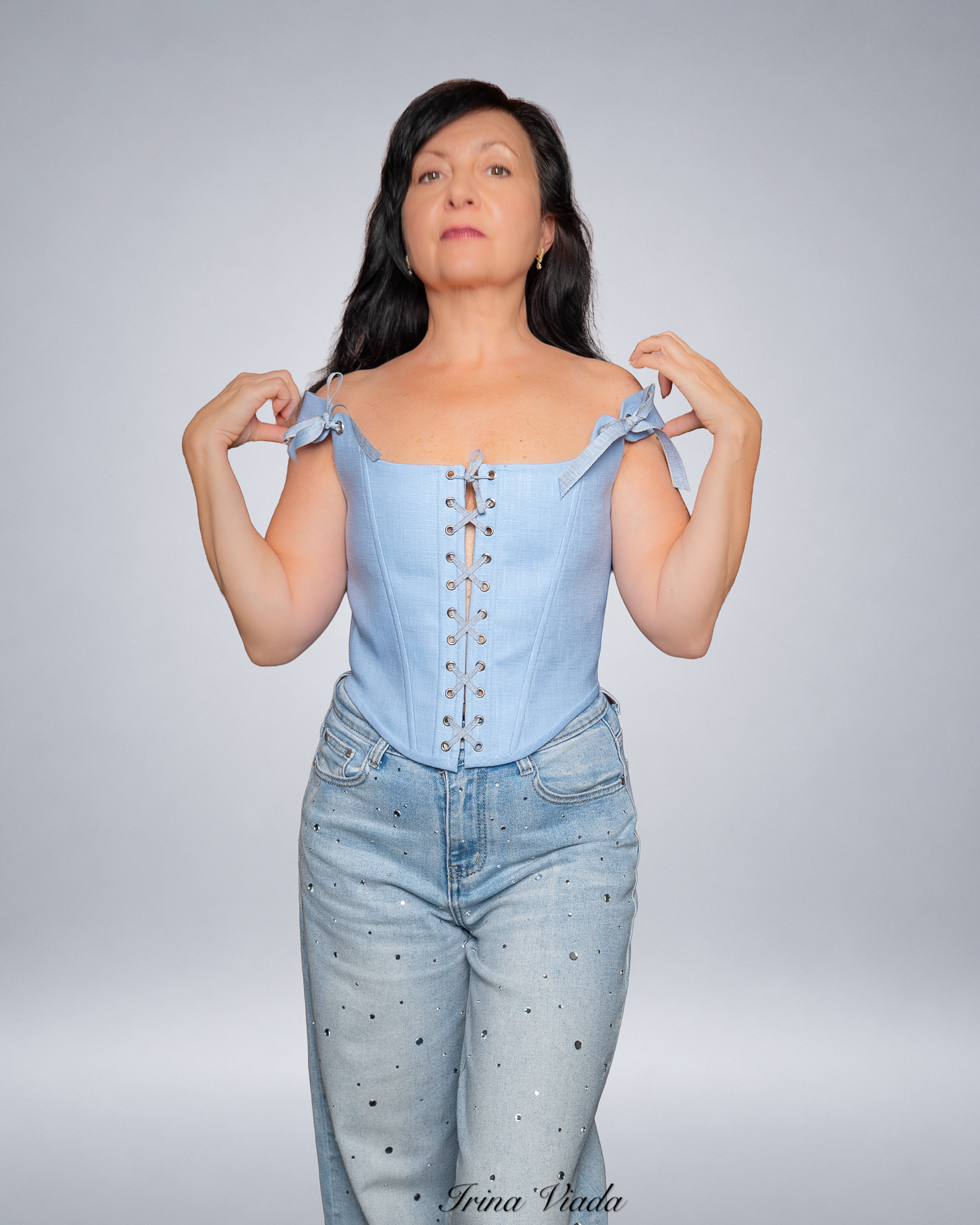 Corset Top Blue