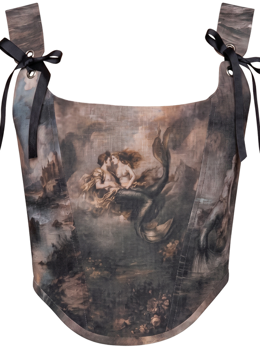 Romantic Mermaid Couple Linen Corset