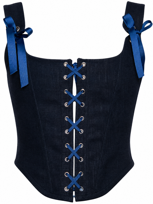 Corset Top Navy Blue