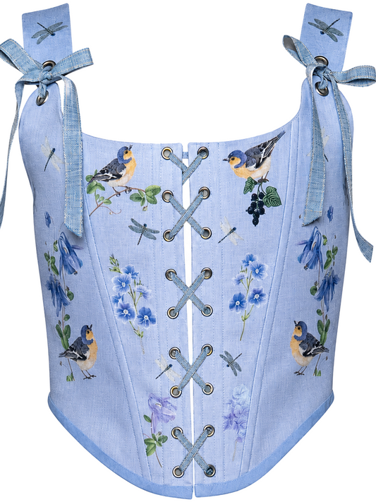 Light Blue Linen Corset