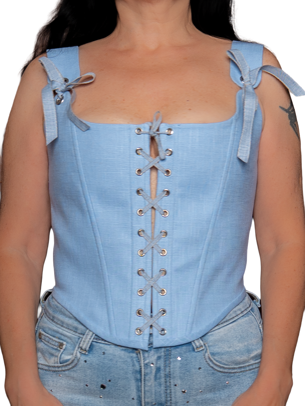 Corset Top Blue