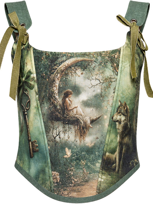 Green Linen Corset