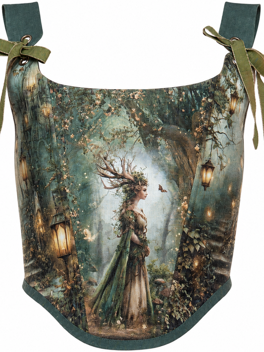 Green Linen Corset